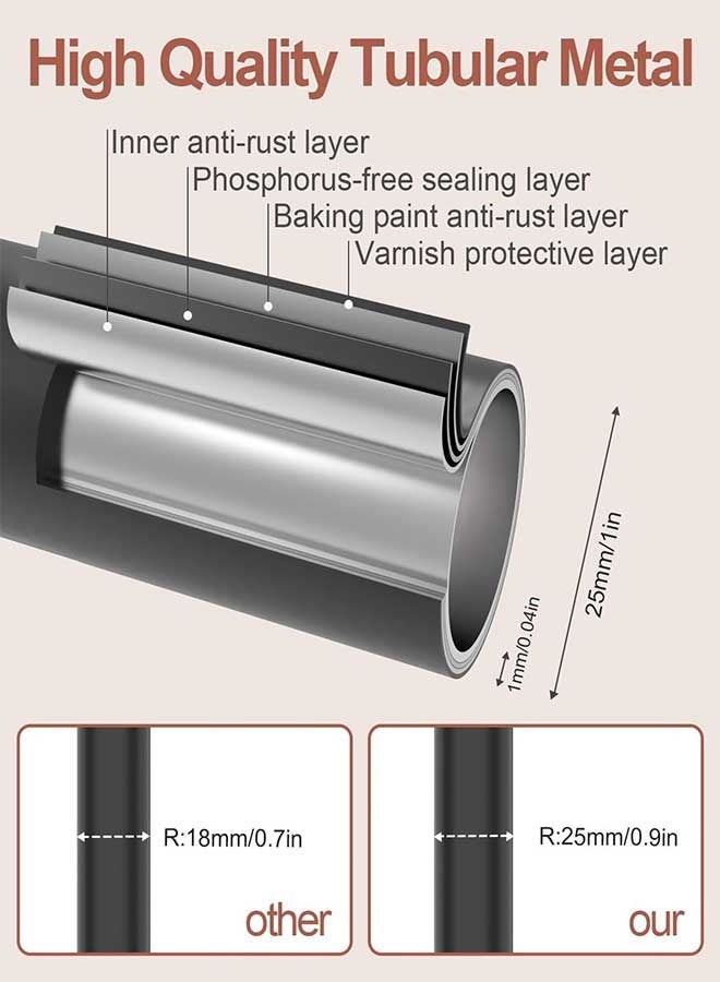 رَوَائِد حامل معاطف قائم بذاته على شكل حرف T، حامل ملابس عصري بقاعدة من لوح حجري، شجرة معاطف معدنية ثقيلة التحمّل مناسبة للبوتيكات والممرات ومداخل المنازل، بارتفاع 66.9 بوصة. - Image 4